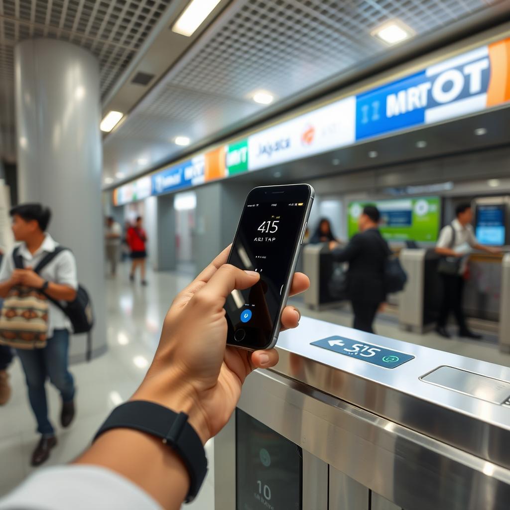 Penggunaan QRIS Tap di MRT Jakarta Penggunaan QRIS Tap di MRT Jakarta